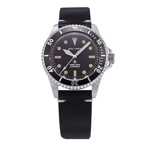 NIADI Baltany NH38 Automatische mechanische Hommage Diver Herrenuhr Edelstahl Wasserdicht Vintage Kleid Armbanduhr, V 1, Retro