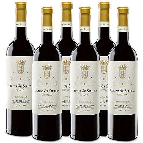 6 botellas vino tinto crianza Ribera del Duero. Conde de Siruela Crianza.