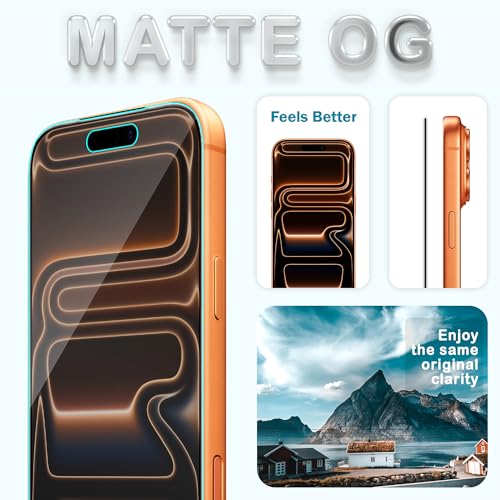 Image of FIRST MART Military-Grade Matte Anti-Glare Tempered Glass for iPhone 17 Pro (6.3 Inch) With Installation Kit | Edge to Edge Coverage |Anti Glare, Bubble-Free [2 Pack]