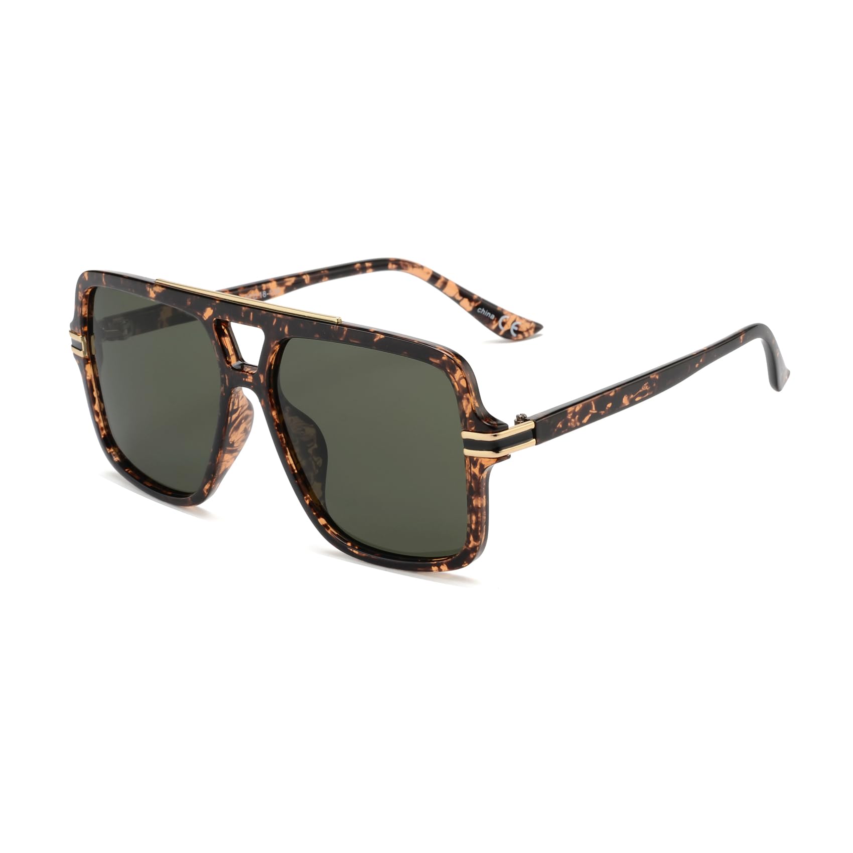 OUWEN Retro Oversized Polarized Square Sunglasses Womens Mens Trendy Designer Big Rectangle Sun Glasses OW2237