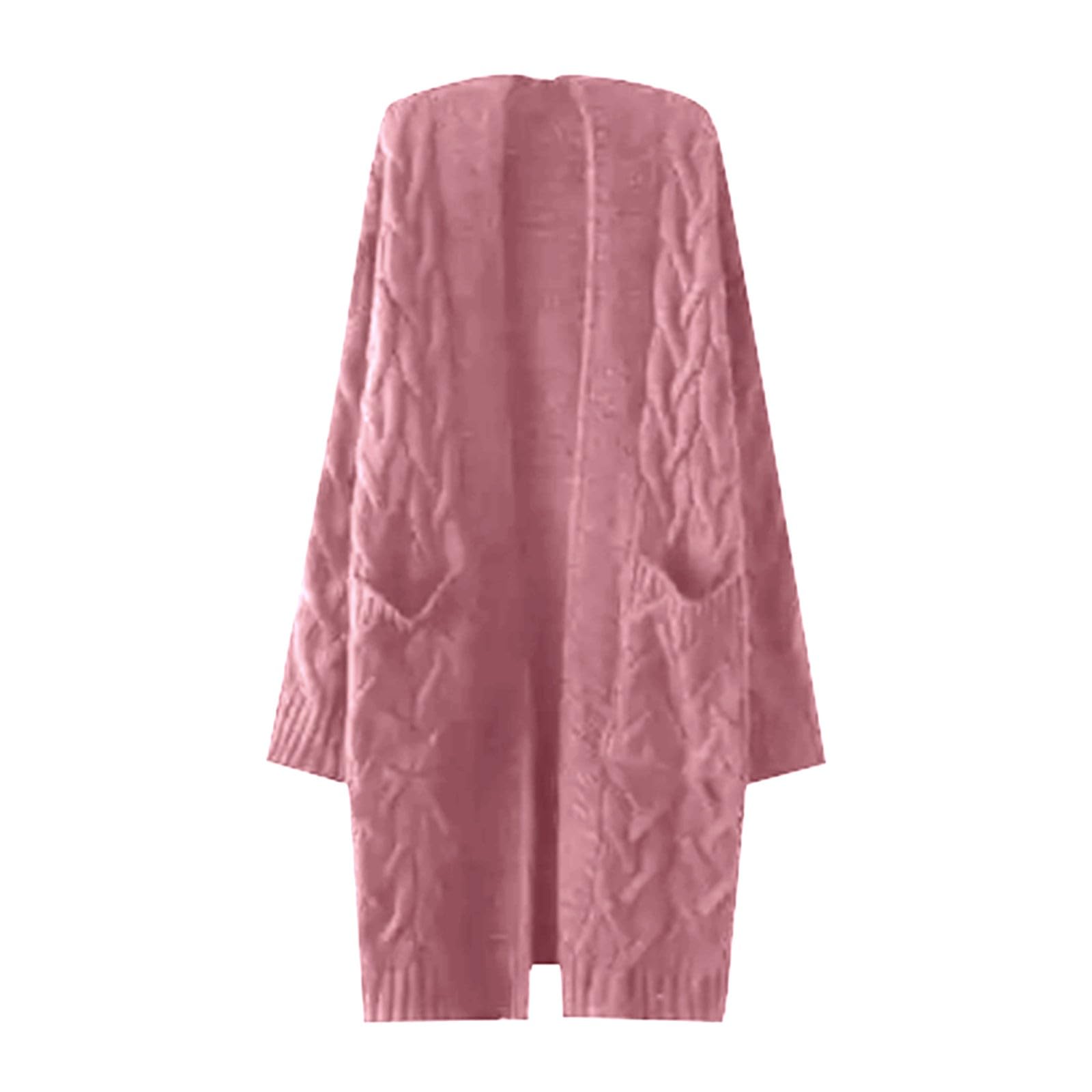 Genérico Suéter largo chaqueta holgada capucha mujer otoño invierno cálido punto ropa exterior