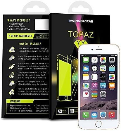 Topaz Glass 3D FillGlass Nanotechnology Screen Protector Black For iPhone 6 / 6S (White iPhone 6 Plus)