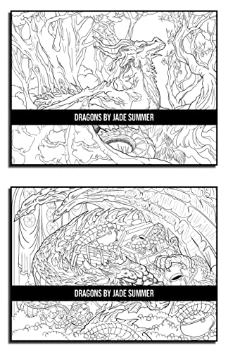 Independently Published Summer, Jade Dragons: An Adult Coloring Book With Mythical Fantasy Creatures And Epic Fantasy Scenes For Dragon Lovers thumb #5