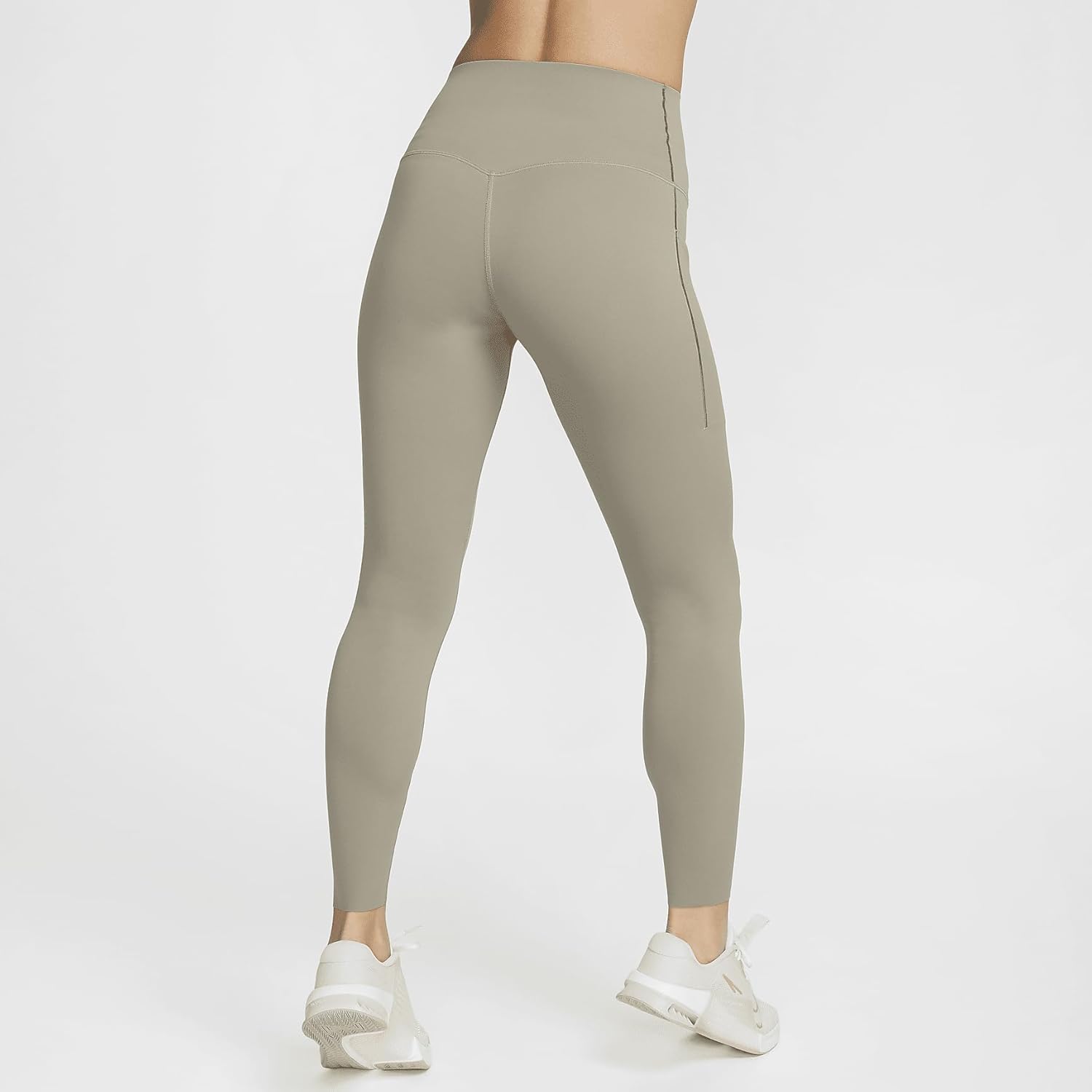 Nike Universa Women's Medium-Support High-Waisted 7/8 Leggings with Pockets (DQ5897-320, Light Army/Black) Size Small