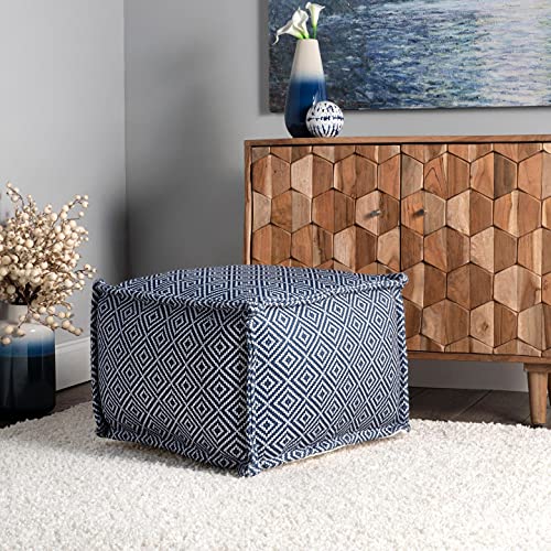 nuLOOM Amalfi Aztec Print Indoor/Outdoor Ottoman Pouf