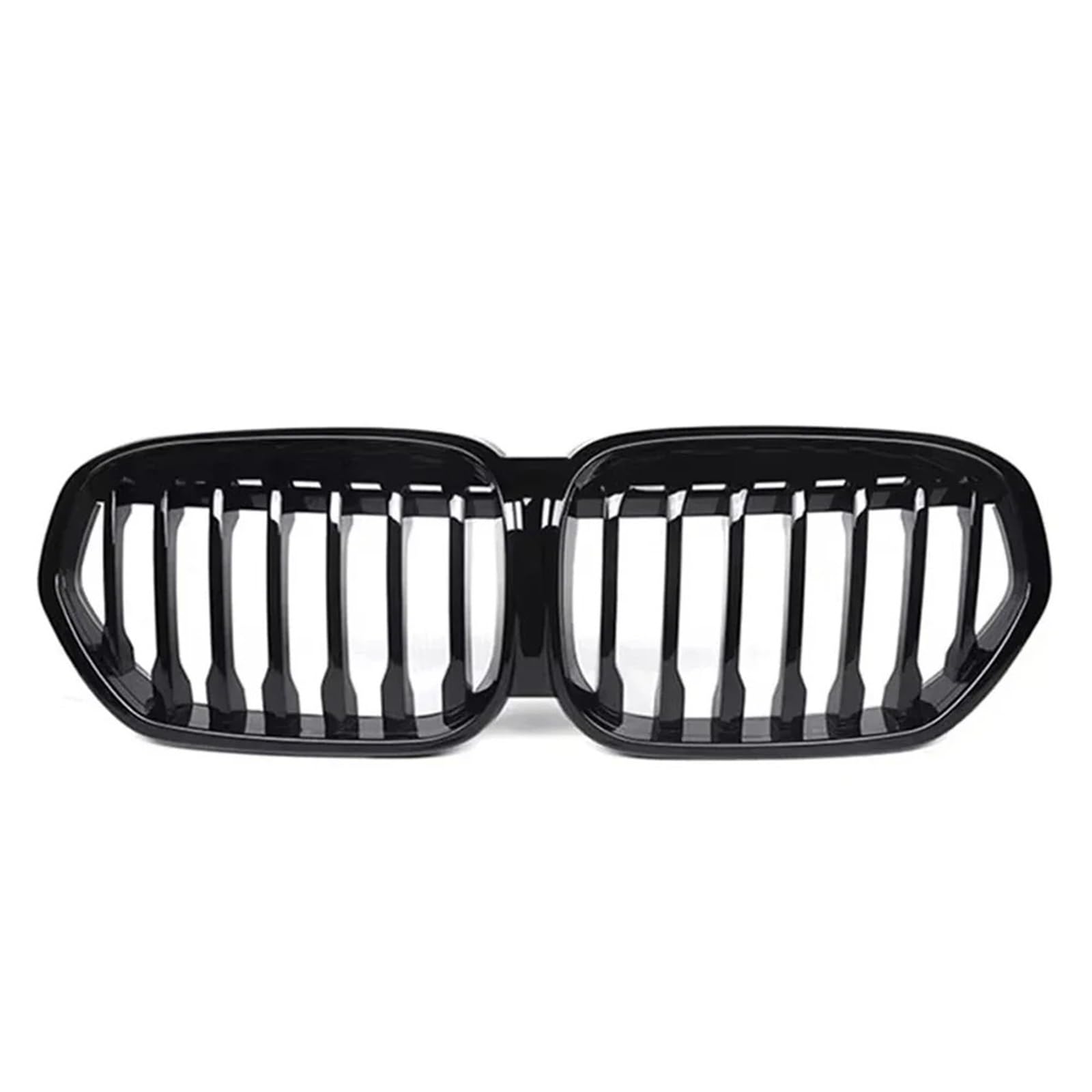 Griglia doppio ponte Per BMW X1 F48 LCI 2020 2021 2022 Griglie Superiori Stile All Black Diamonds Anteriori Da Corsa Doppia Linea Effetto Fibra Di Carbonio(Single-Glossy Black)