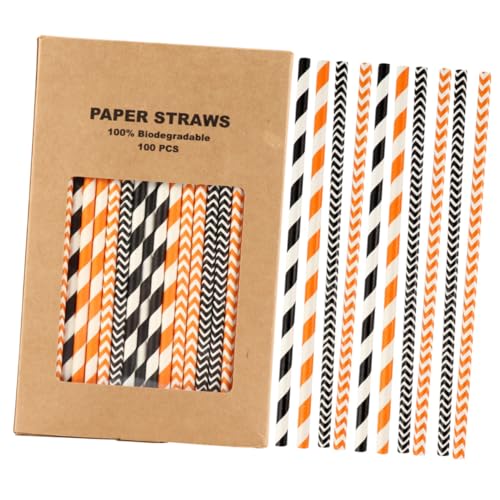 100 pitillos de papel Kraft para Halloween