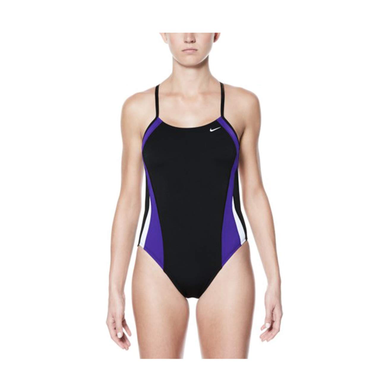 Nike Women's Poly Color Surge Cut-Out One Piece, Court Purple - 38