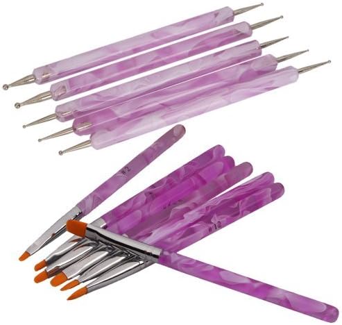 Blackangel(TM) 8 Pcs Nail Art Design Detailing Drawing Paint Painting Brushes Dotting Pen Set Kit White