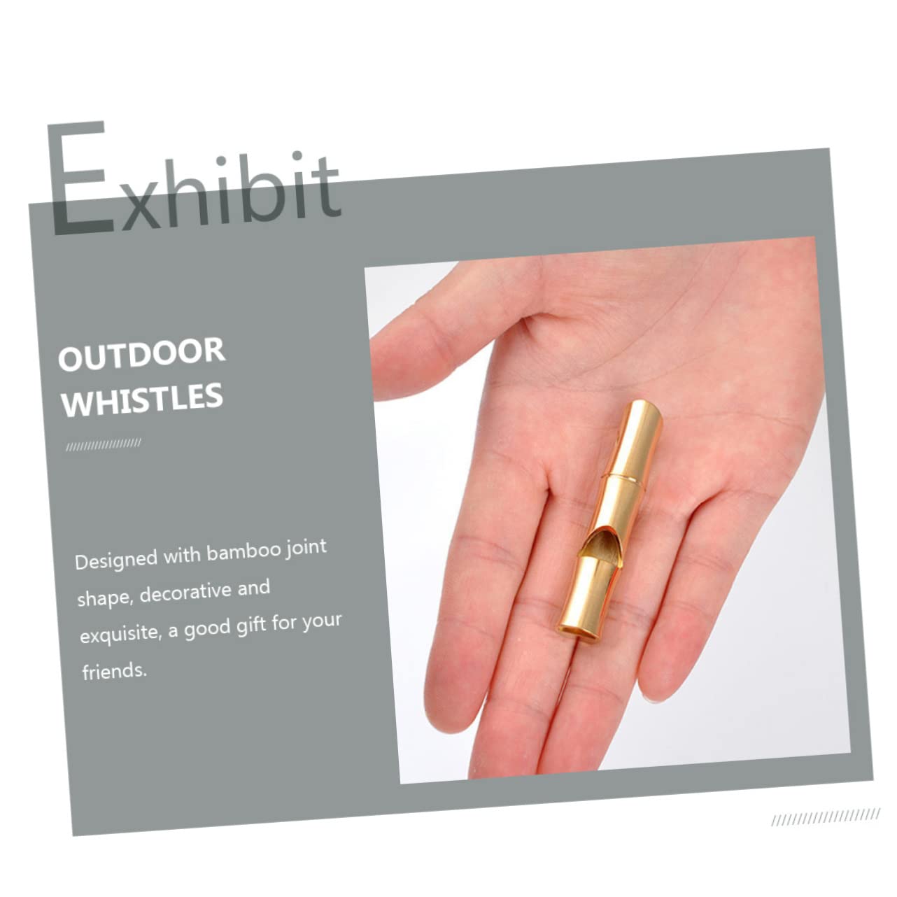 ibasenice 2Pcs Joint Shape Whistles Portable Brass Emergency Survival Whistles for Outdoor Activities Durable Design for Referees and Sports