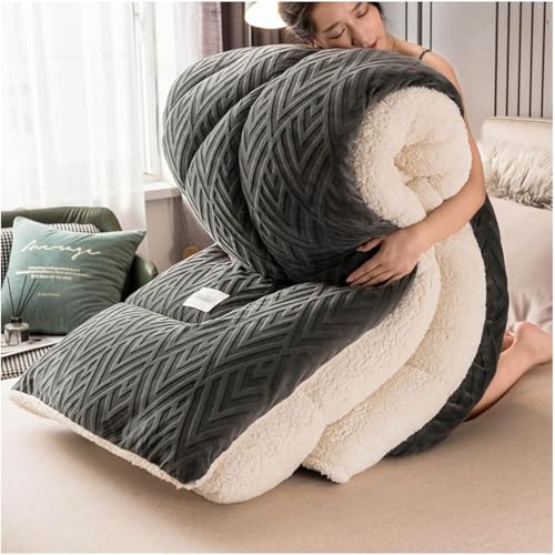 Trapunta invernale, coperta in caldo cashmere di agnello, coperta in pile pesante per letto matrimoniale, biancheria da letto accogliente per casa e camera da letto