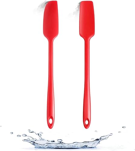 Paquete de 2 espátulas para tarros, espátula raspadora de silicona de mango largo, raspador de goma antiadherente para tarros, cocina, hornear,