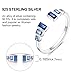 Vectoflux Adjustable 925 Sterling Silver Rings for Women - Elegant 5A CZ Dainty Hoop & Band Designs for Women, Hypoallergenic Daily Wear Jewelry with Gift Bag - Blue Gemstone Ring