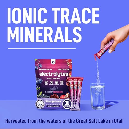 Image of Keppi Electrolytes Powder Packets - Blueberry Pomegranate 30 Servings - No Sugar Hydration Supplement with Potassium, Magnesium, Sodium - Keto, Vegan, Fasting-Friendly, Zero Calorie Hydration Packets