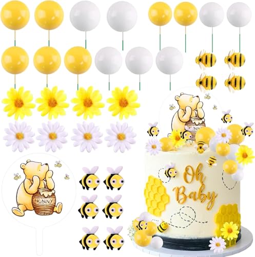 Morofme Winnie the Pooh, decorazione per torte, 33 pezzi, decorazione per torte, decorazione per cupcake, compleanno, festa a tema