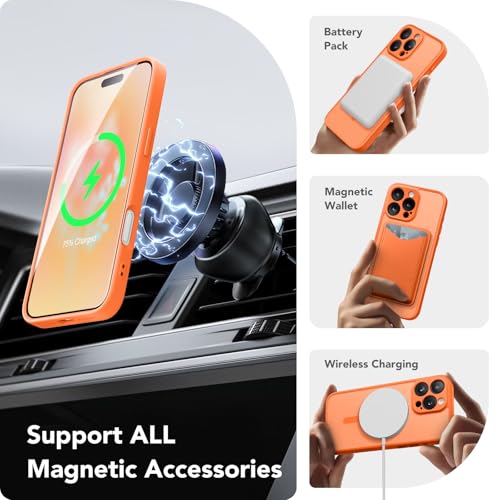 Coque iPhone 16 Pro antichoc compatible MagSafe jaune et protection objectif photo