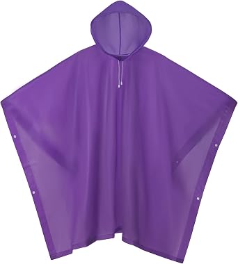 Waterproof Rain Poncho, Reusable Hooded Raincoat