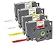 Produktbild Yellow Yeti 4 Schriftbander TZe-131 TZe-231 TZe-431 TZe-631 12mm x 8m schwarz auf transparent weiß rot gelb Etikettenbänd kompatibel für Brother P-Touch PT-1000 H100 D210VP D400 D600VP P700 P750W CUBE