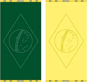 Kit 2 Toalhas de Banho Praia e Piscina Bandeira do Brasil Buettner Jacquard Relevo cor Verde e Amarelo