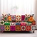 FANSU Stretch Sofabezug Stretch Antirutsch Sofaüberwürfe mit Armlehnen, 3D Mandala-Blume Druck Ecksofa L Form Sofa/Couchbezug/Sesselbezug für Wohnzimmer Wohnkultur (Patchwork E,2 Sitzer/145-185cm)