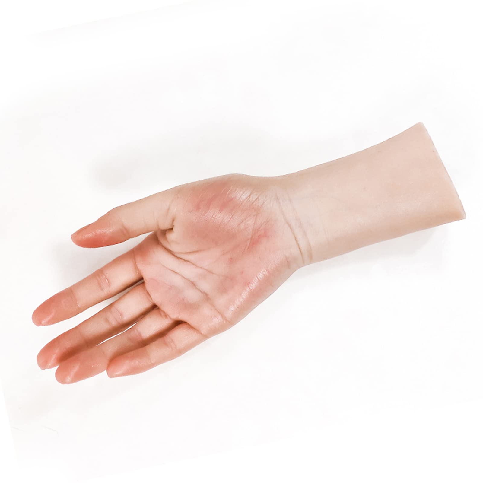 Realistic Lifelike Silicone Life Size Female Model Hand Silicone Hand Fake Model for Medical Painting Teaching Art Sketch Nail Jewelry Display,Natural,Left