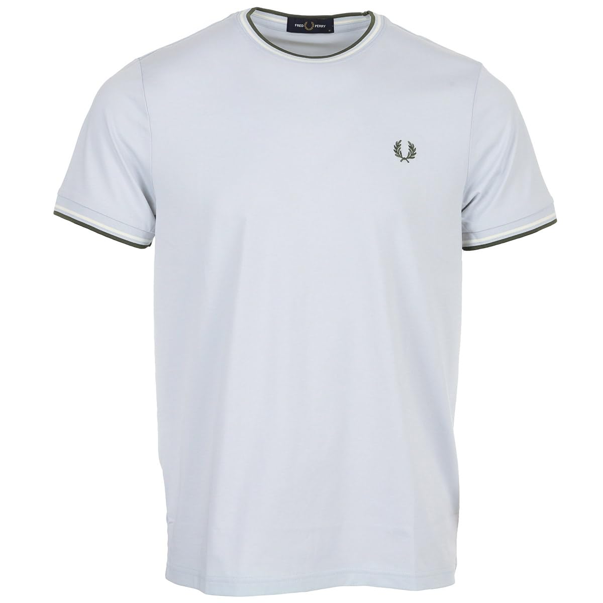 Fred Perry Twin Tipped T-Shirt Dusky Blue/Ecru/Laurel Wreath Green