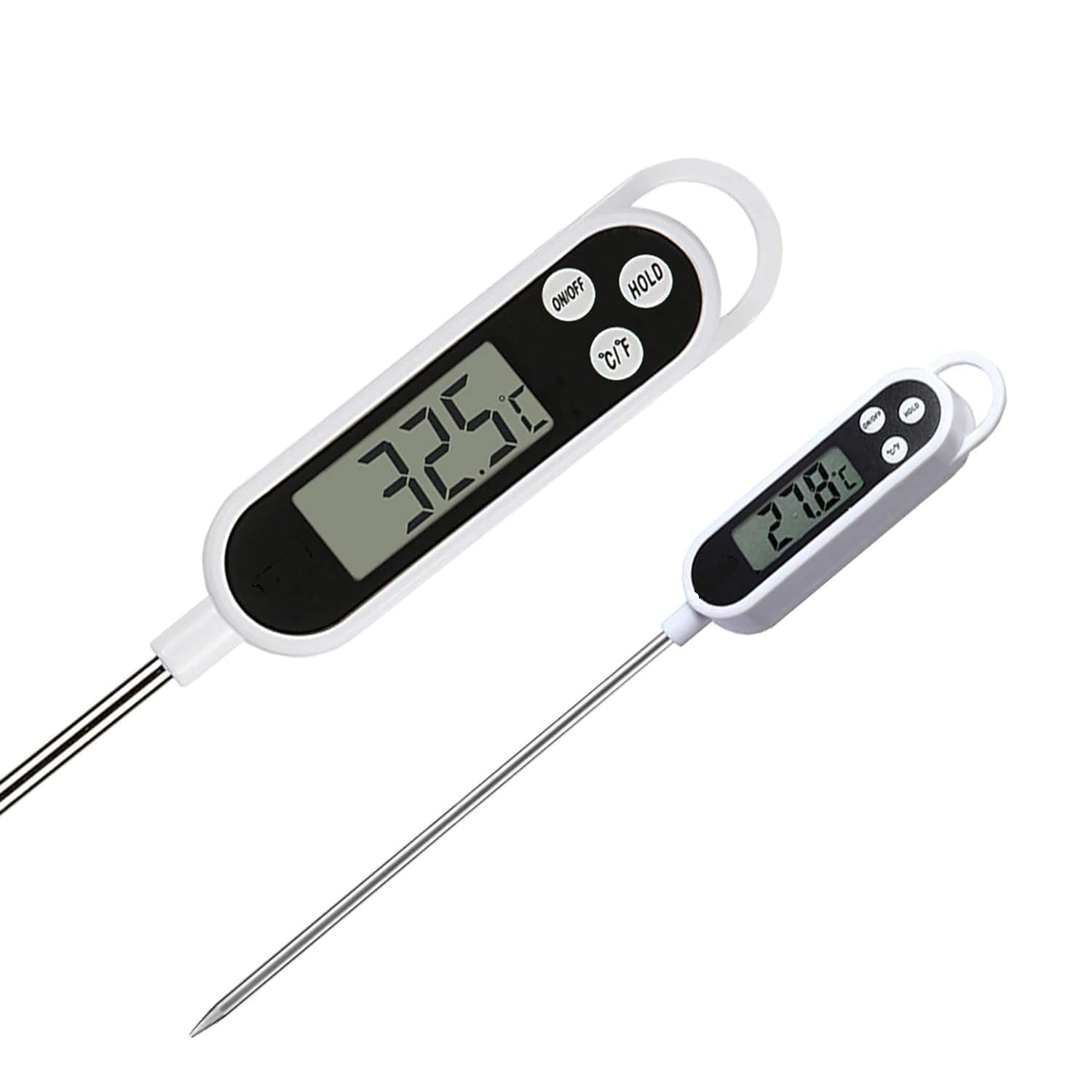 Digital Food Thermometer with Stainless Steel Probe | Instant Read Kitchen Cooking Thermometer | LCD Display | BBQ, Meat, Milk, Oil, Candy & Baking Temperature Gauge-image-0