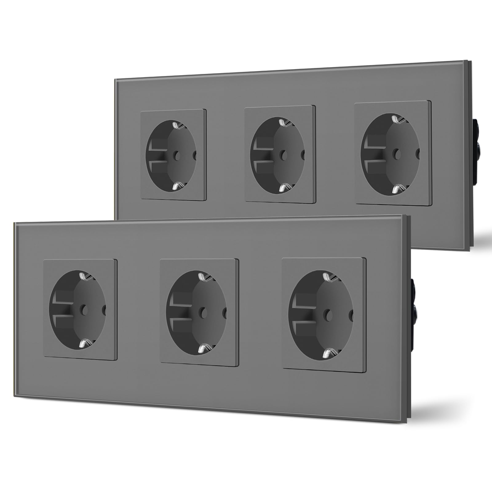 BSEED Enchufe de Pared con USB C,Enchufes Dobles Empotrados con Cristal,Toma de Corriente,Seguridad infantil,Fácil de Instalar,M Serie,2 Enchufes con USB y Tipo C,157mm Blanco — view 8