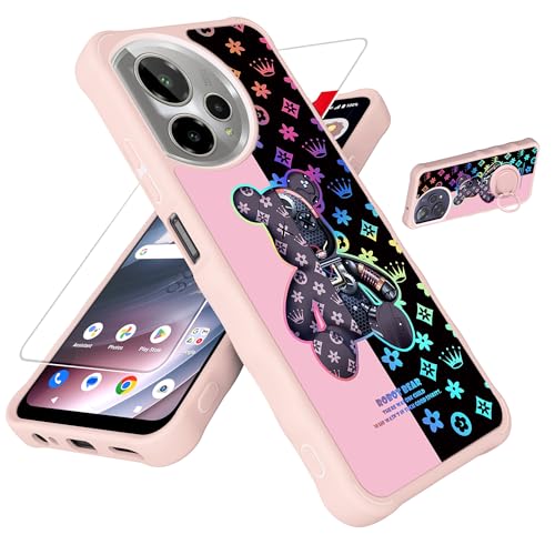 jioeuinly for ATT Motivate Pro 2 5G Case Compatible for Cricket ICON PRO 2026 / Icon 7 5G / Outcast 2 5G Phone Case Cover [with Tempered Glass Screen Protector][Colorful Reflect Light] IMDF-JXX