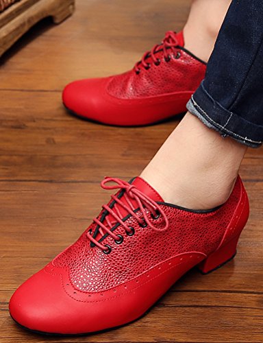 Mens Jazz Latin Dance Shoes Salsa Tango Cha-Cha Ballrom Round Toe Practice Fashion Dancing Shoes Lace Up Soft Sole4