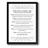 Danke Oma und Opa Bild im schwarzem Holz-Rahmen Geschenk Geschenkidee Danke sagen Dankeschön Großeltern