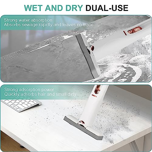 Mini Mop For Small Spaces, Portable Self-Squeeze Mini Mop, Hands-Free Small Self-Squeeze Sponge Mops For Bathroom Kitchen Table Desk Glass Cleaning (Includes 2 Sponge Head + 1 Squeeze Handle) #TOP4