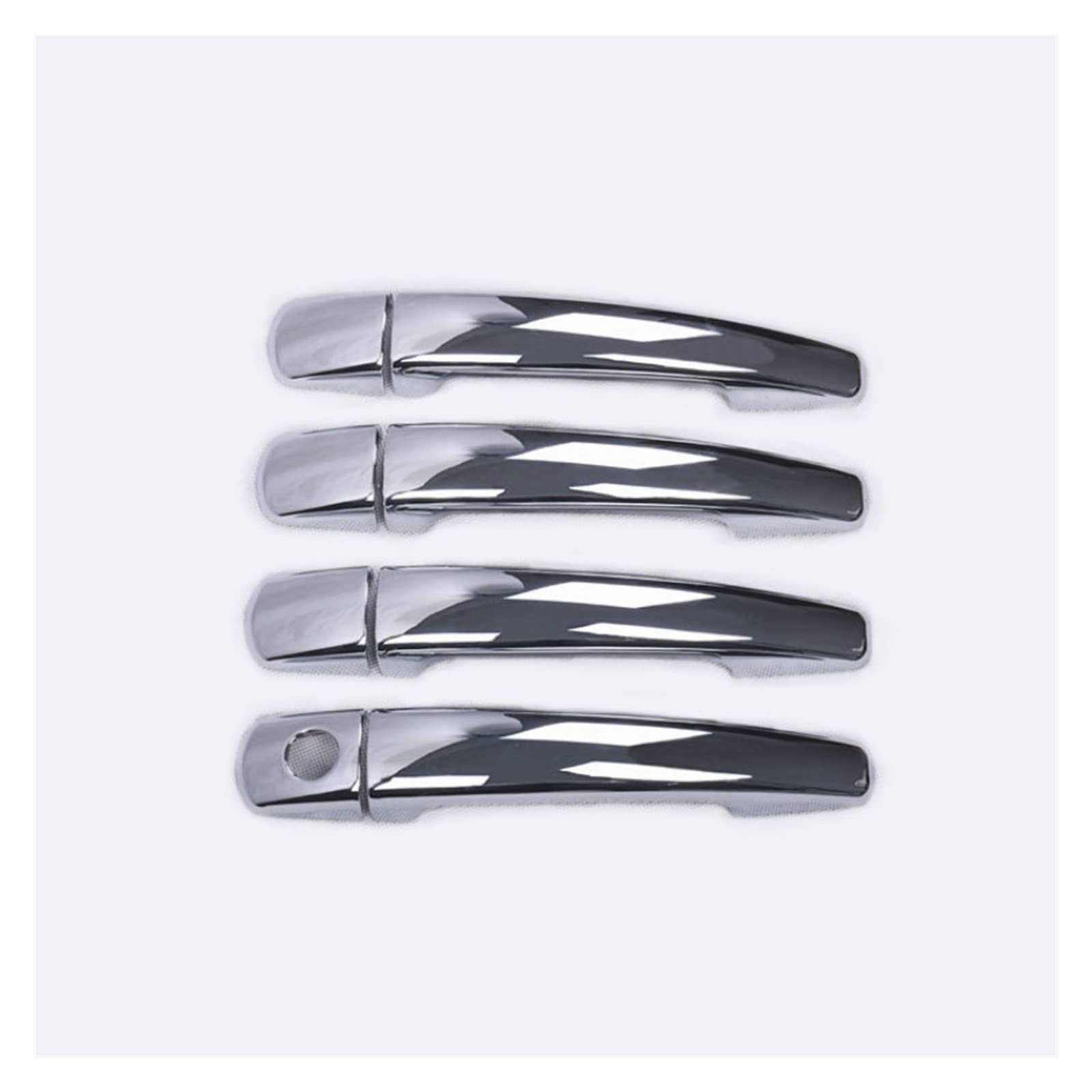 Rinkteea Silver Exterior Car Door Handle For C4 Sedan/Saloon Coupe Hatchback Picasso 2004-2010 Chrome Carbon Fiber Door Handle Cover Trim Car Styling Accessories(Silver)