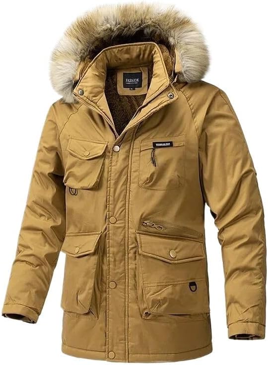 Men'S Long Autumn Winter Coat Men Fleece Hooded Jacket
