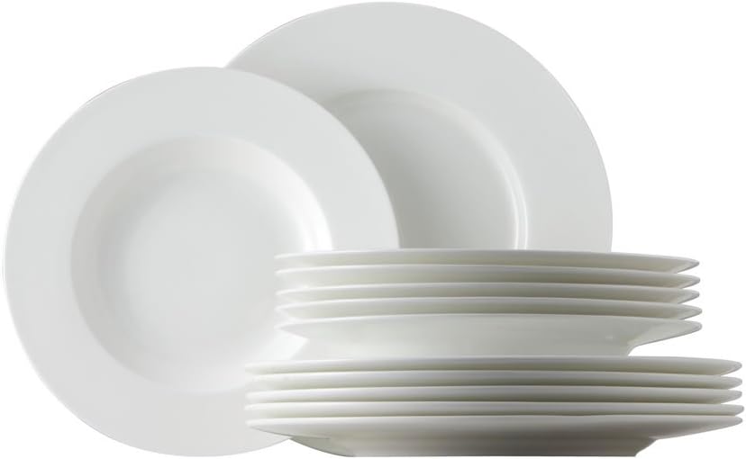 Jade 61040-800001-18339 12-Piece Fine Bone China Table Set White