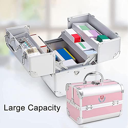 Kit de primeros auxilios portátil con compartimentos con cerradura, almacenamiento multicapa para suministros de emergencia en casa, viajes o trabajo