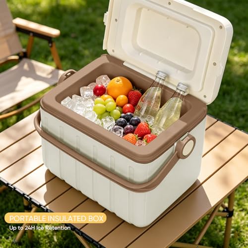 Image of 6Qt 13Qt 19Qt Northroad Camping Coolers,Stylish Macaron Color Durable Hard Cooler,Portable Insulated Ice Chest with 24 /48 Hour Ice Retention,Multi- Size for Camping,Picnic,Beach,Travel
