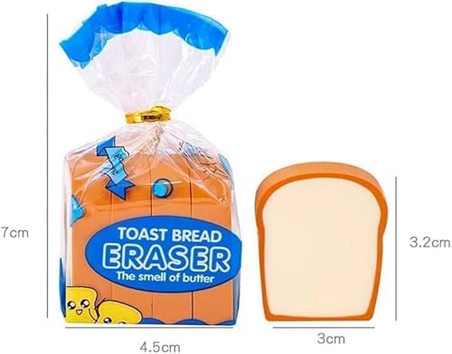 Toastbrot-Radiergummi, Schreibwaren, Lebensmittel-Radiergummis, Brotform, Bleistift-Skizzierwerkzeug, Lebensmittel-Radiergummis für Studenten, Standard-Bleistift-Radierstifte, Bleistifte und