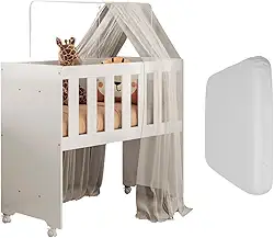 Mini Berço Moises 5 Em 1 100% MDF Reforçado Bebê com Colchão D18 Confortável Durável