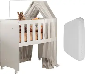 Mini Berço Moises 5 Em 1 100% MDF Reforçado Bebê com Colchão D18 Confortável Durável