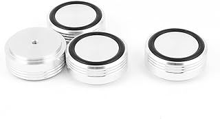 Aexit 4 Pcs Security & Surveillance 39x17mm Silver Tone Aluminum PC HiFi Speaker Amplifier Horns & Sirens Feet Pads