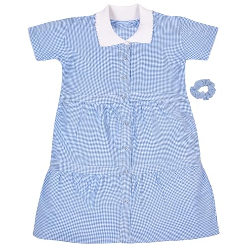Vestidos de uniforme escolar cómodos y suaves pack de 2 a cuadros con botones 3