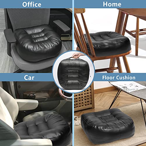 Youfi Super Thicken Leather Car Seat Cushion For Adults - Portable Angle Lift Seat Pad With Breathable Cover, Handle, And Buckle - Ideal For Trucks, Suvs, And Office Chairs #TOP5