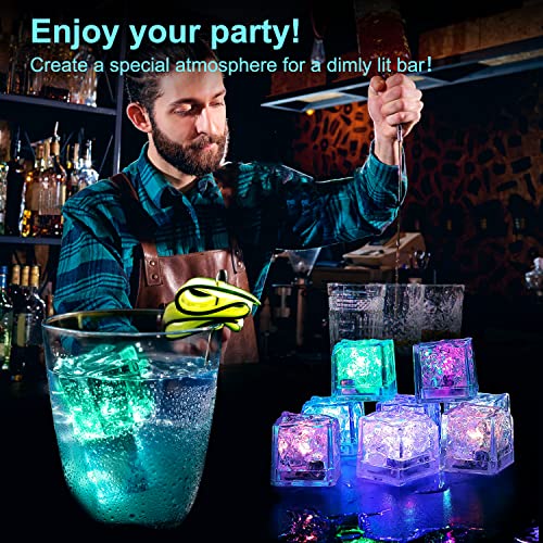 Cubos de hielo LED coloridos 12 piezas impermeables miniatura 5