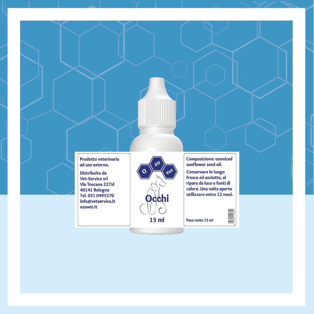 Ozo-Vet | Occhi Gatto 15 ml – Gocce per Cheratosi, Ulcere Corneali ed eccessiva Secrezione Oculare