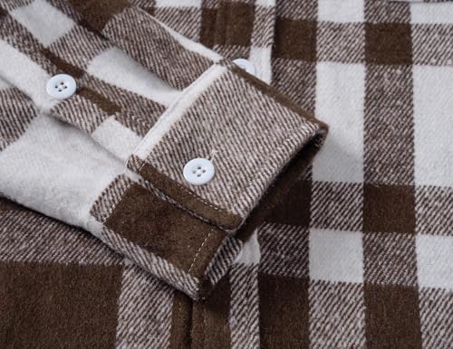 Image of COOFANDY Mens Flannel Shirts Long Sleeve Plaid Shirt Jacket Button Down Shirt with Pockets