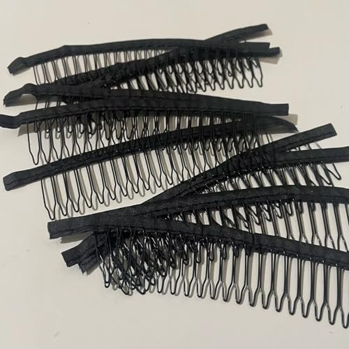 Pack de 10 peines para peluca 14.5x3 cm negro miniatura 3