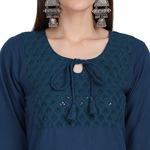 Image of Women Kurti Set With Salwar | Cotton Short Kurta