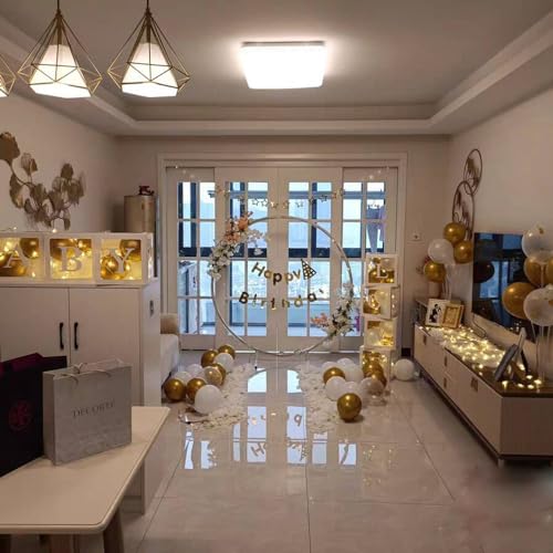 Decoración de arco de globos con soporte de metal redondo para jardín 5