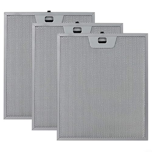 Entgoinggo Filtro per cappa da cucina, 3 pezzi, 300 x 250 mm, filtro antigrasso in metallo a cinque strati per una rimozione efficiente del grasso